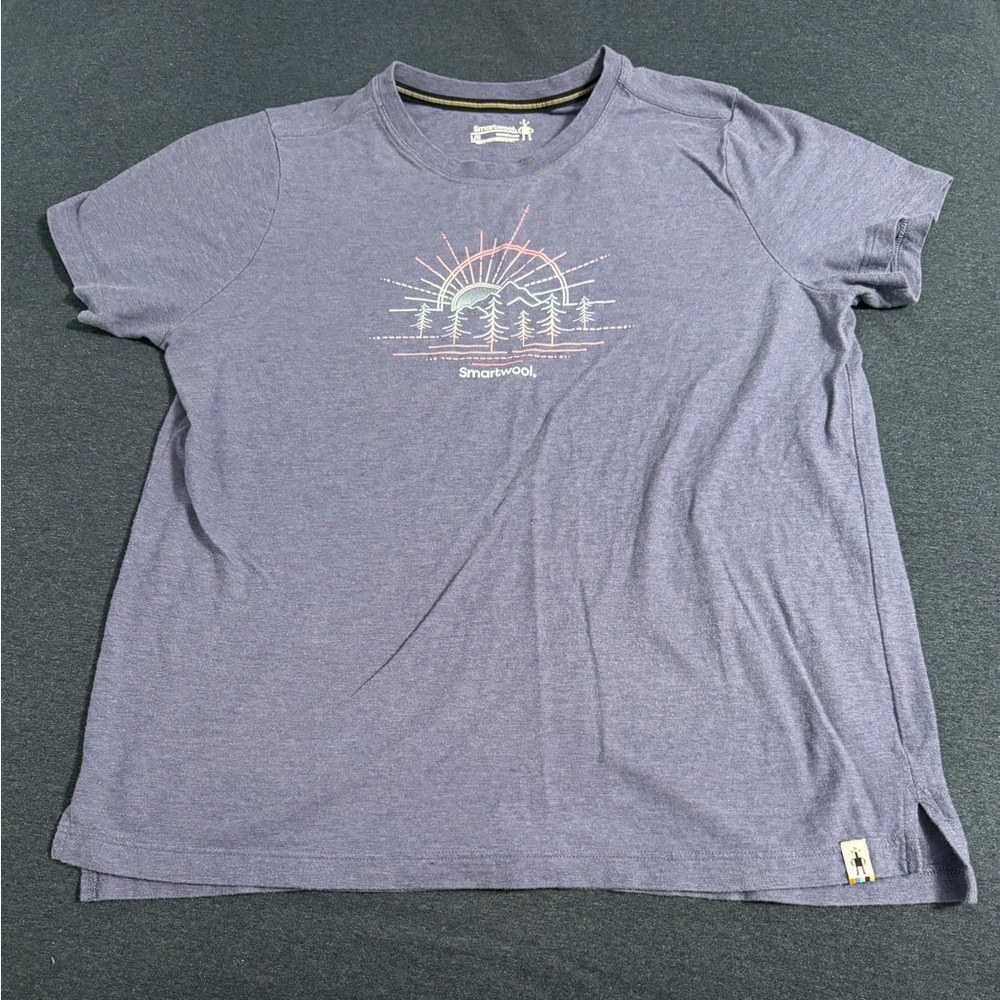 Smartwool Heather Purple Short Sleeve Mountain Sunrise Tee